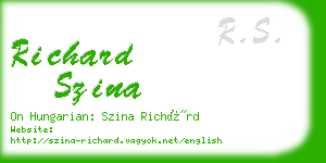 richard szina business card